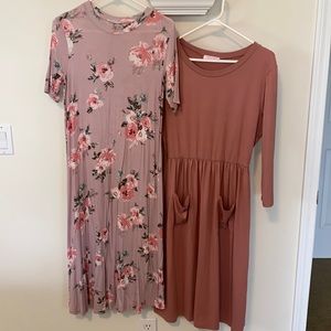 Bundle of 2 blush colored dresses size XL